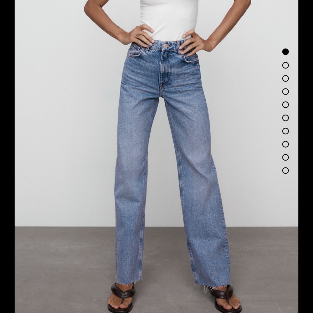 ZARA FULL LENGTH WIDE LEG JEANS